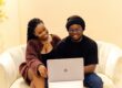 marriage counseling online couple on couch with laptop