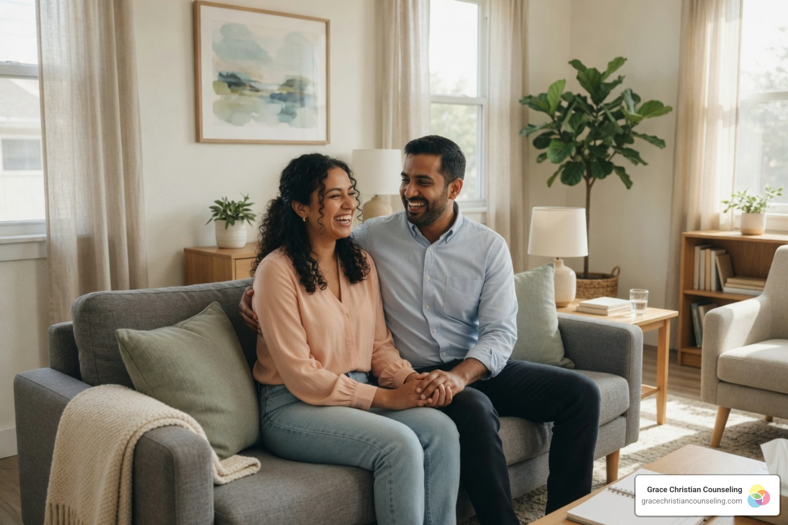 engaged couple discussing their future together