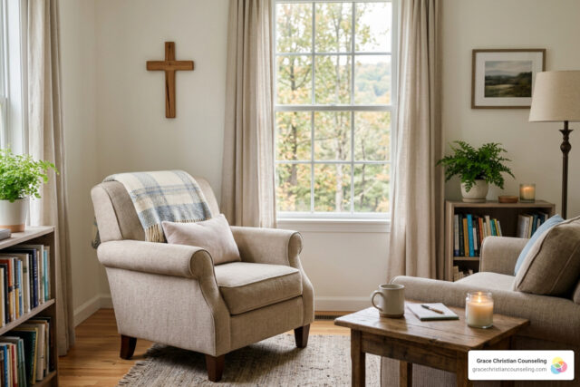 Pennsylvania licensed faith therapist counseling office peaceful spiritual healing